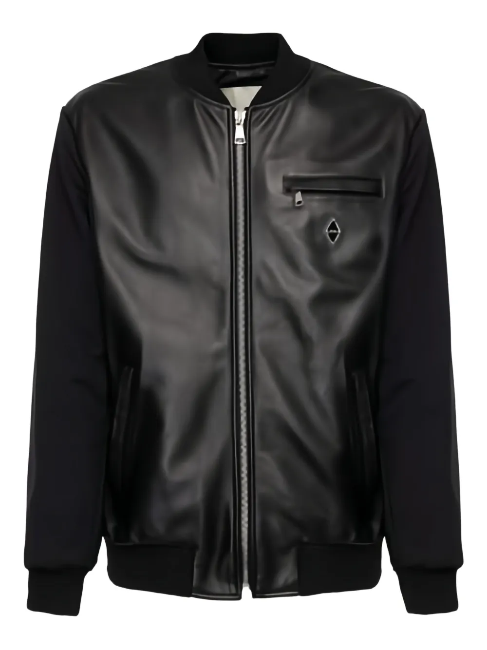 YES LONDON Bomber con inserti in pelle - Nero