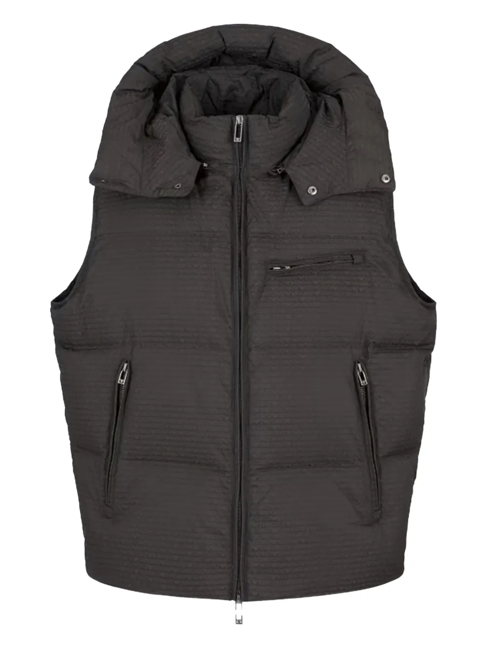 Emporio Armani hooded quilted gilet Zwart