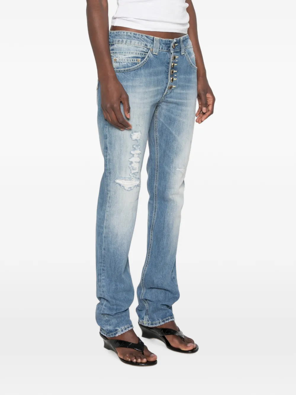 DONDUP Jeans met gerafeld detail Blauw