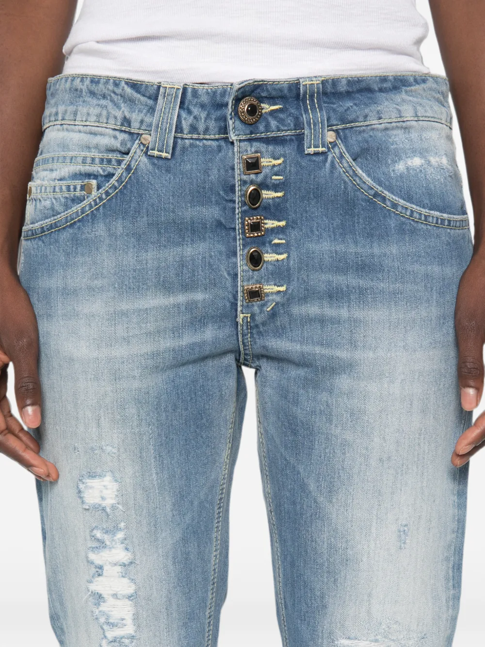 DONDUP Jeans met gerafeld detail Blauw