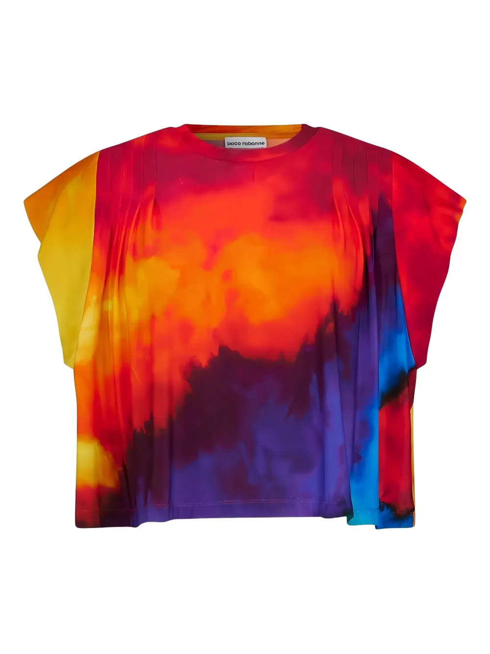 Rabanne tie-dye pleated T-shirt | Yellow | Image 1