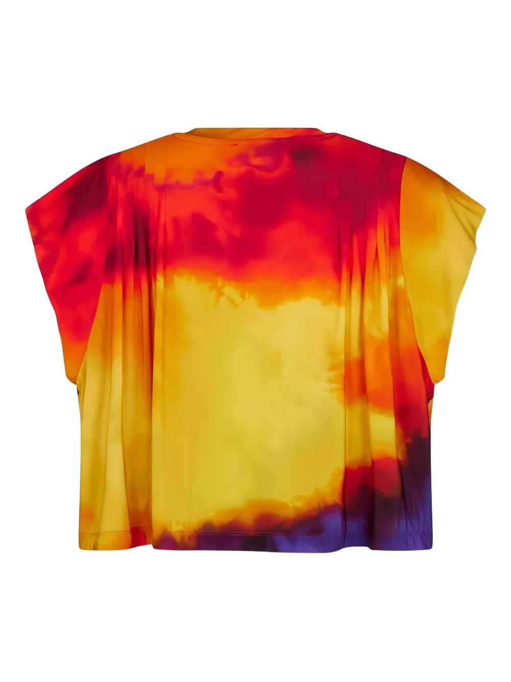 Rabanne T-shirt met tie-dye print en plooien - Geel