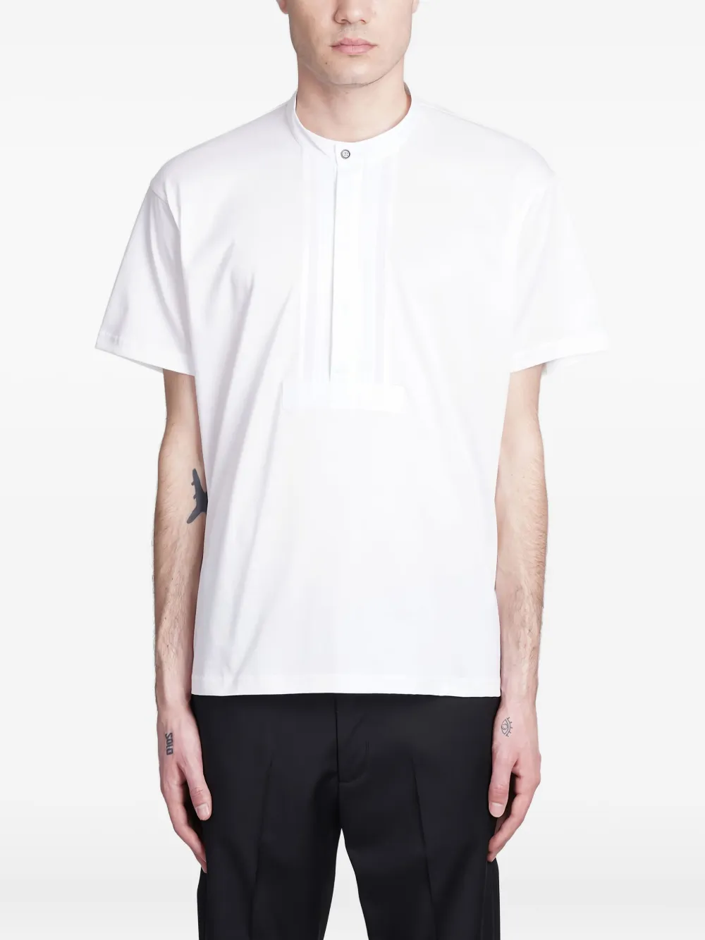 Low Brand mandarin-collar T-shirt Wit