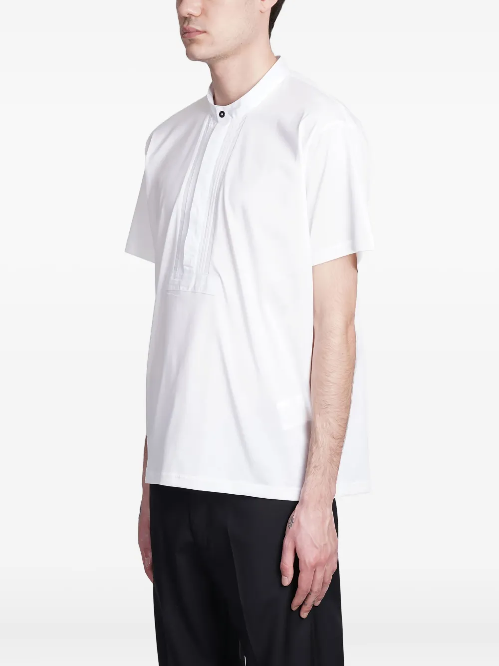 Low Brand mandarin-collar T-shirt Wit