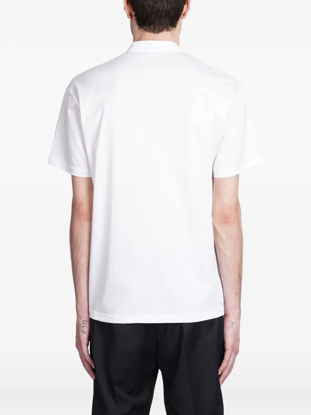 Low Brand mandarin-collar T-shirt Wit