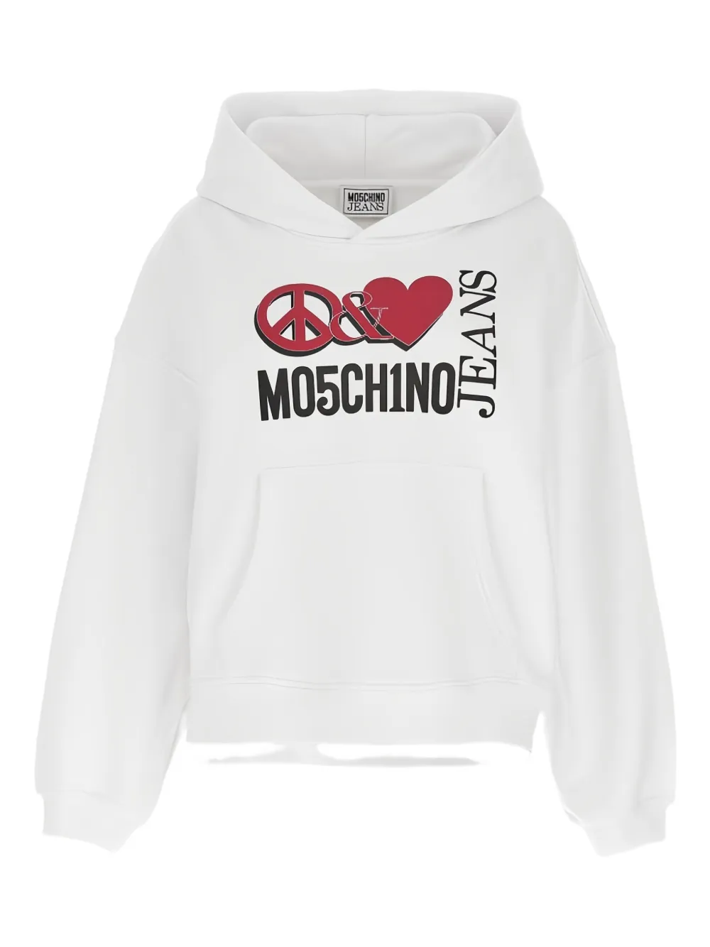 MOSCHINO JEANS logo-print hoodie - ホワイト MOSCHINO JEANS logo-print hoodie - ホワイト