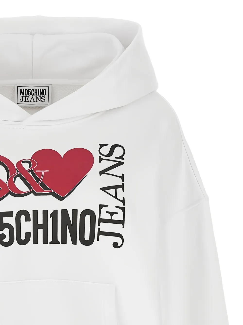 MOSCHINO JEANS Hoodie met logoprint Wit