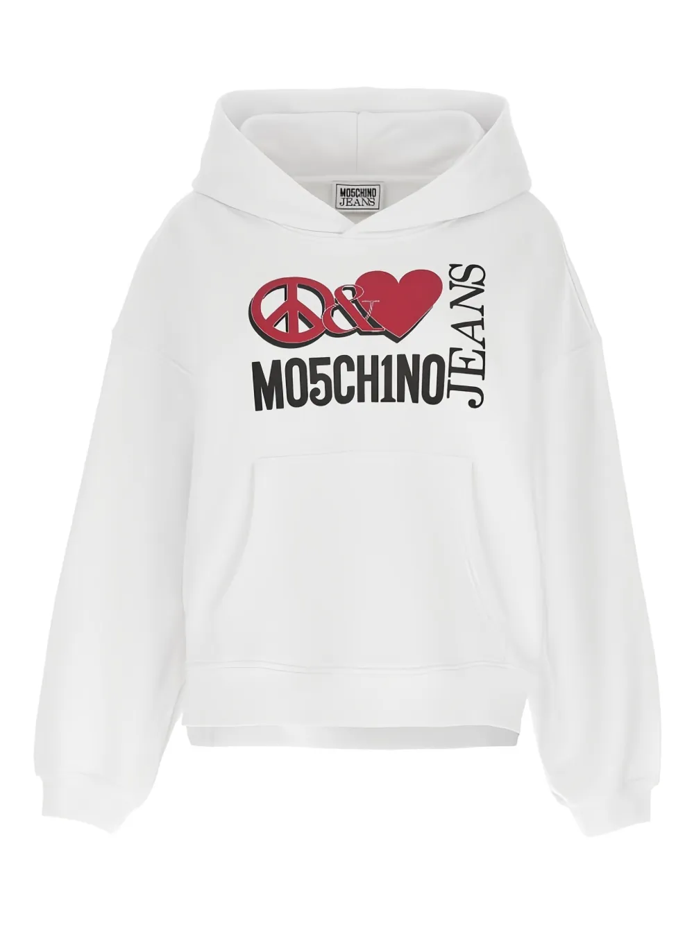 MOSCHINO JEANS Hoodie met logoprint Wit