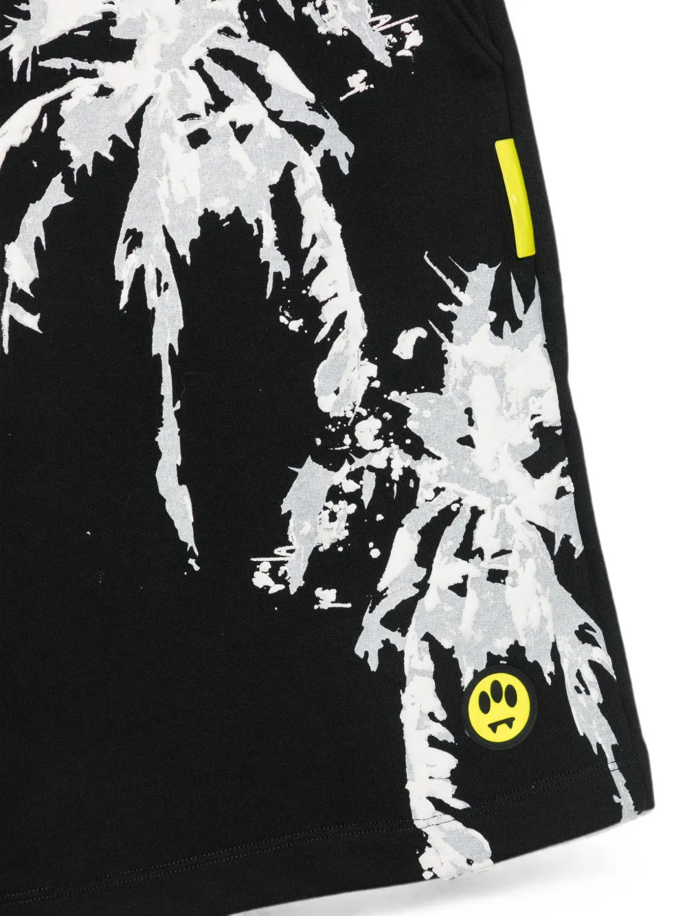 BARROW Shorts met palmprint en trekkoord Zwart