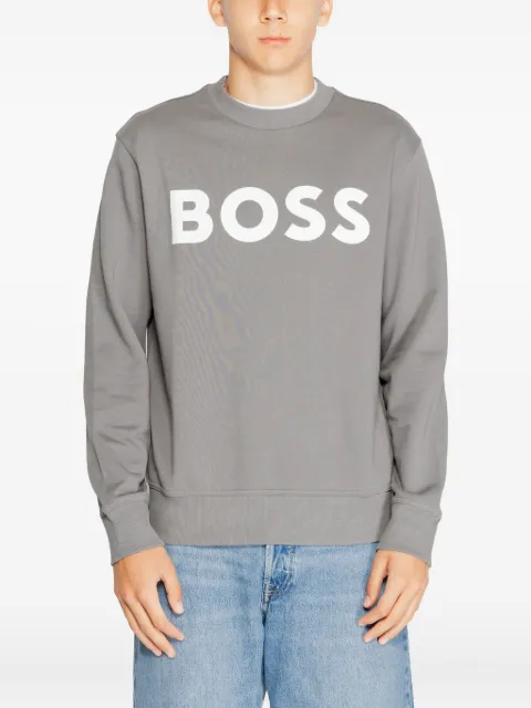 BOSS logo-print crew-neck sweatshirt