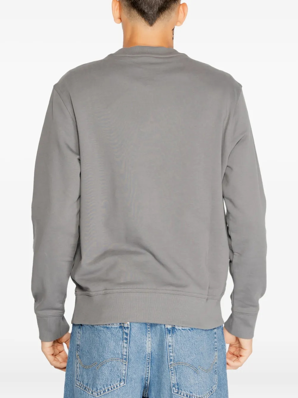 BOSS logo-print crew-neck sweatshirt - Grijs