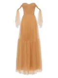 Elisabetta Franchi pleated tulle maxi dress - Neutrals