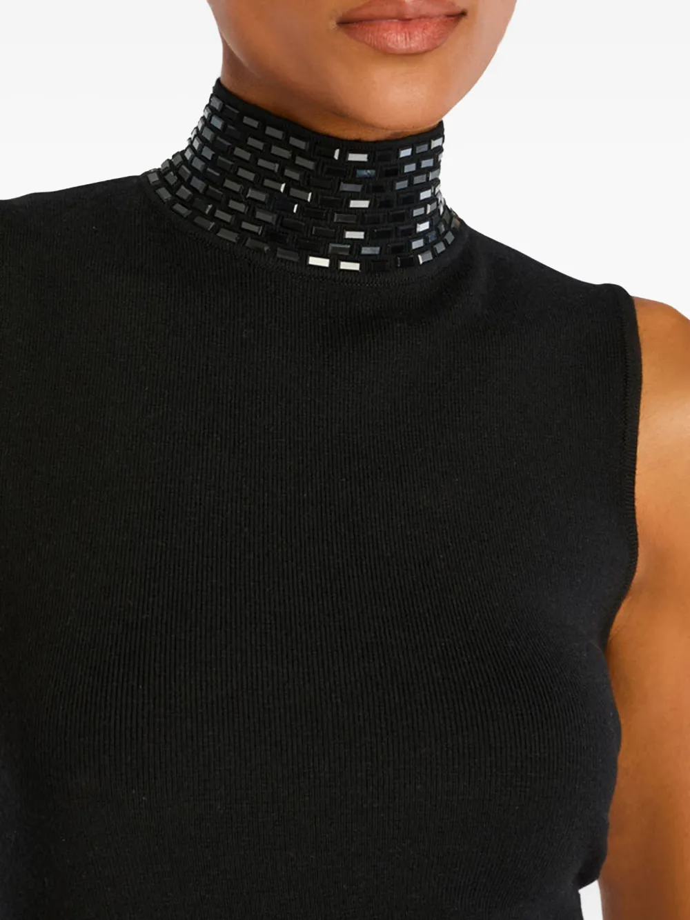 Retrofete embellished high-neck dress Zwart