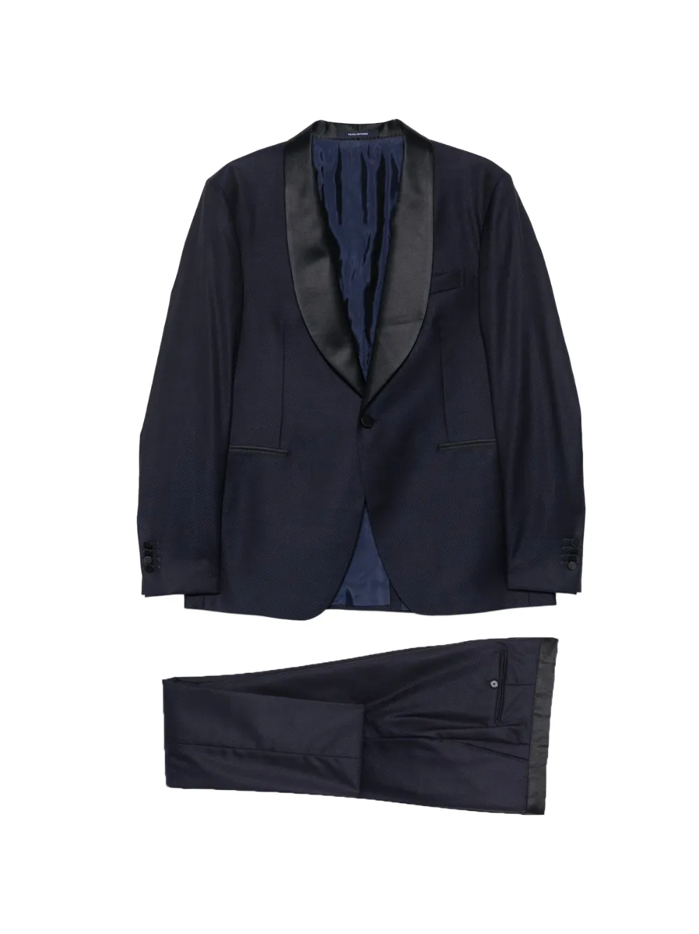 Tagliatore satin-trim shawl-lapel suit - Blu