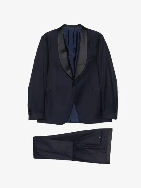 Tagliatore satin-trim shawl-lapel suit