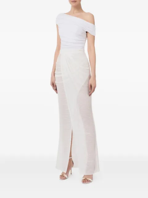 Elisabetta Franchi one-shoulder slit maxi dress