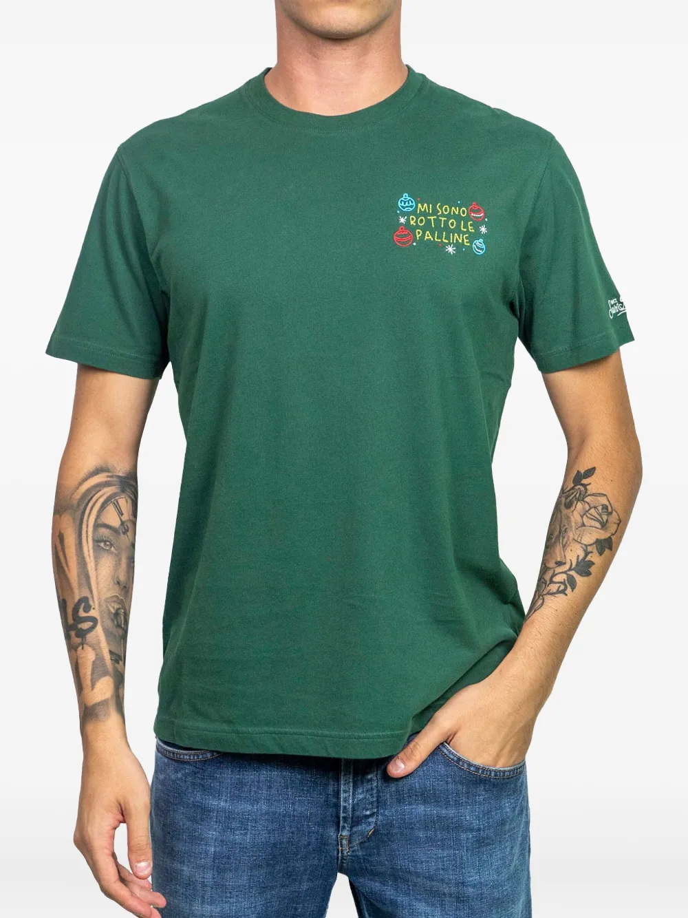 MC2 Saint Barth embroidered-detail T-shirt Groen