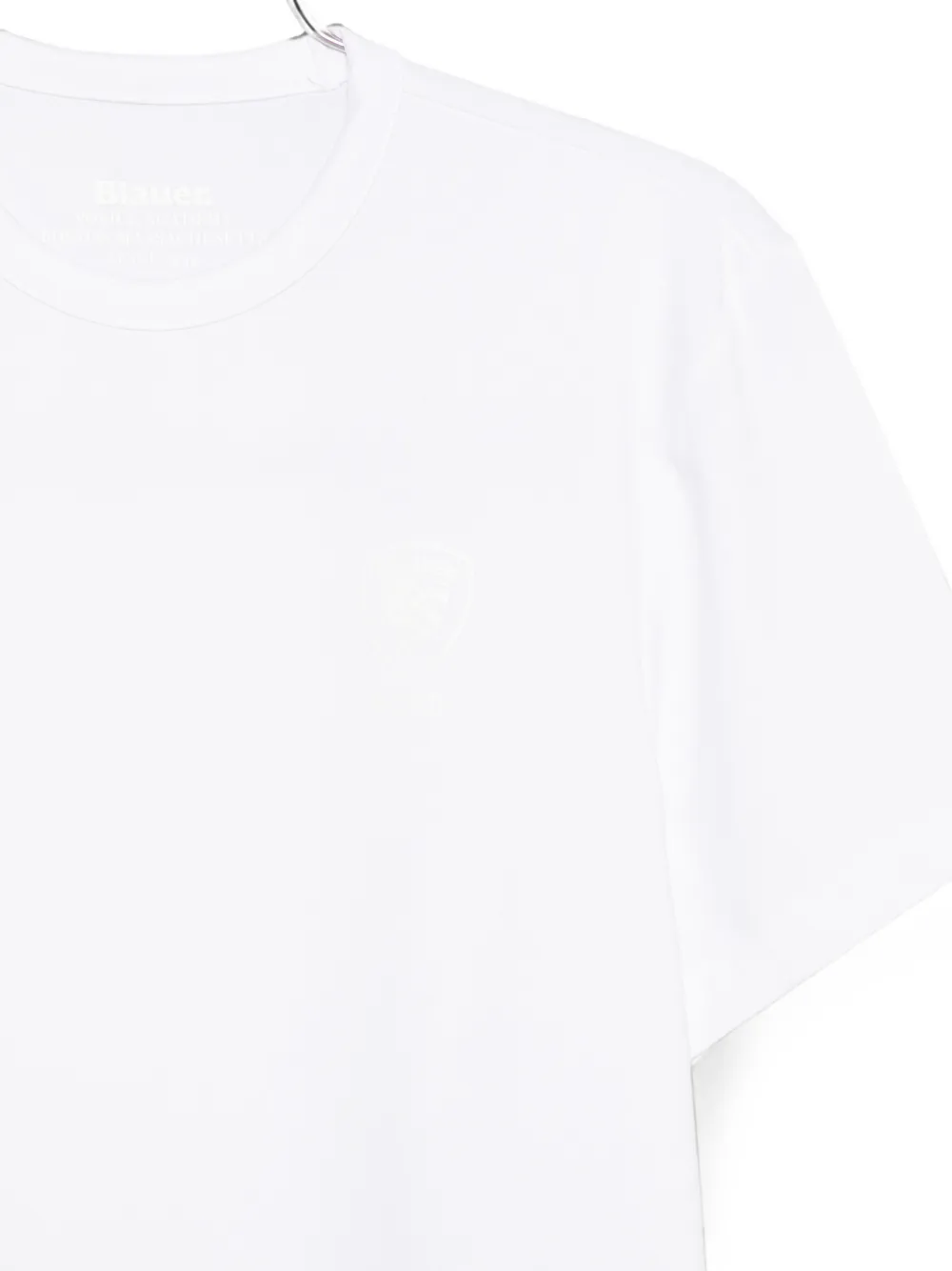 Blauer NYPD T-shirt met logoprint Wit