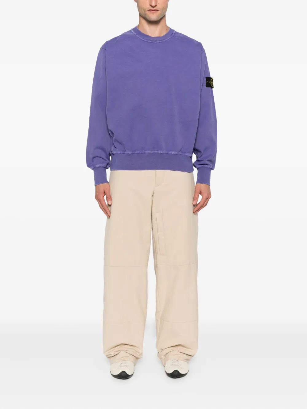 Stone Island Sweater met Compass-logopatch Paars