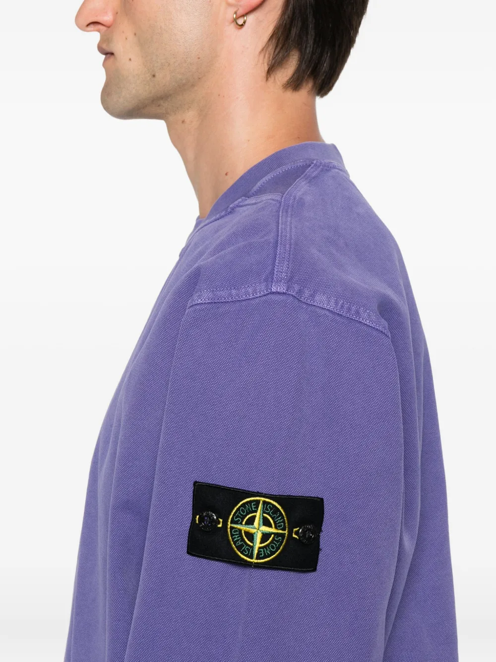 Stone Island Sweater met Compass-logopatch Paars