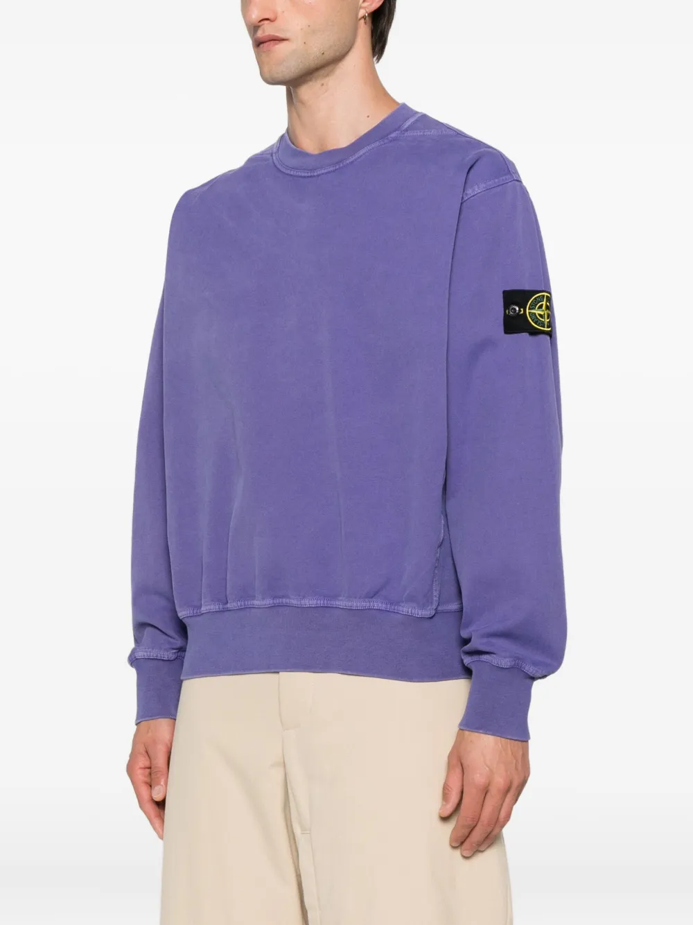 Stone Island Sweater met Compass-logopatch Paars