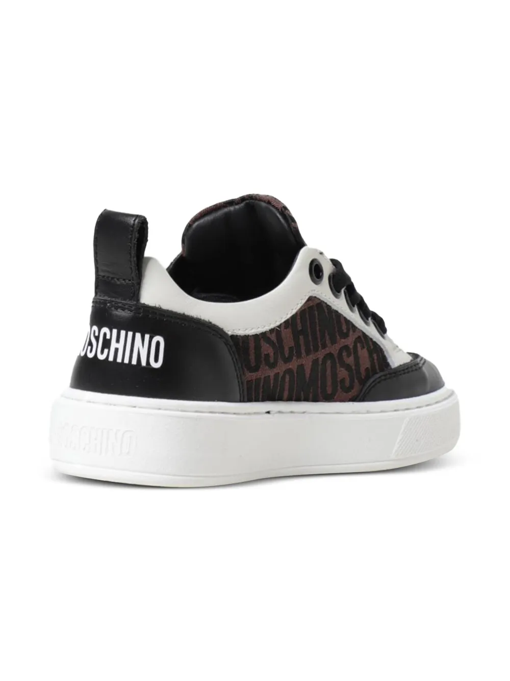 Moschino Kids logo-print leather sneakers Bruin