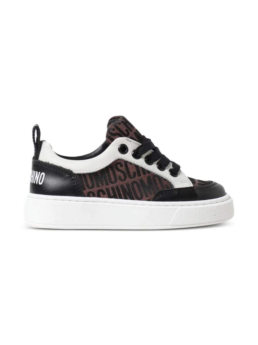Moschino Kids logo-print leather sneakers Bruin