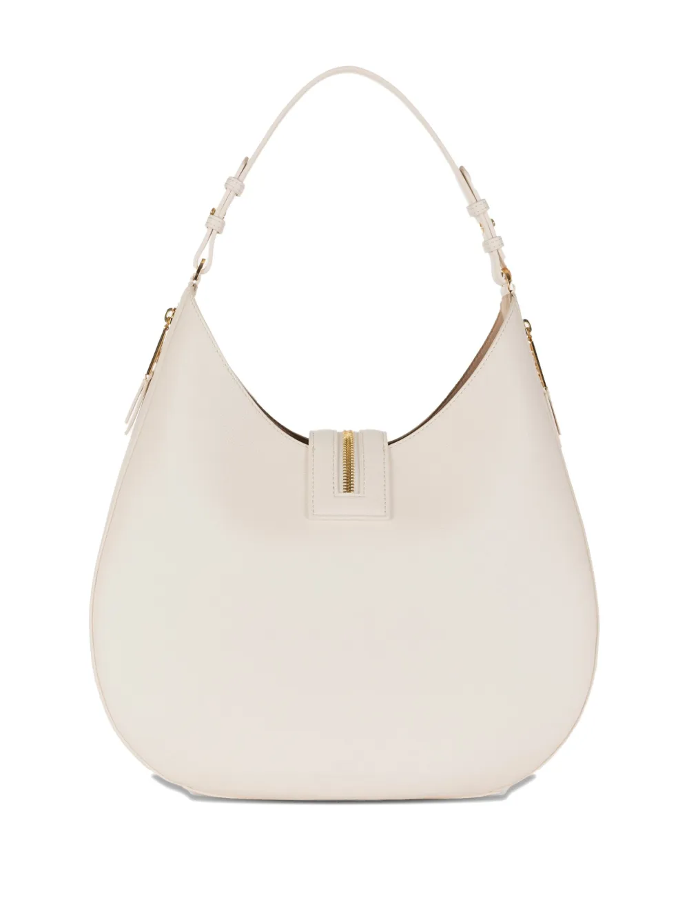 Elisabetta Franchi Half Moon schoudertas met ritssluiting Beige