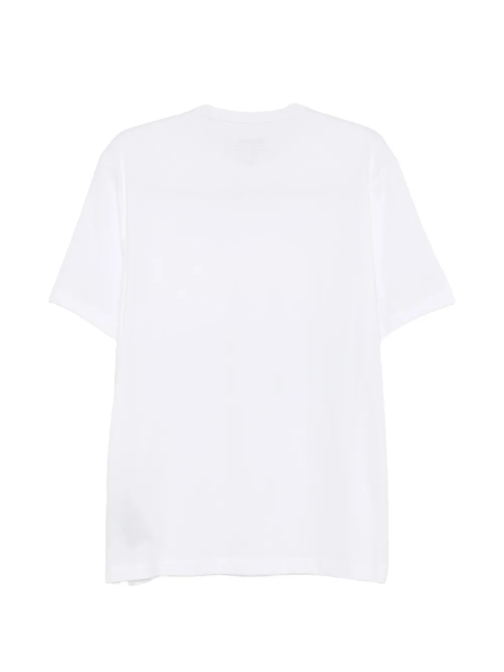 Blauer T-shirt met logopatch Wit
