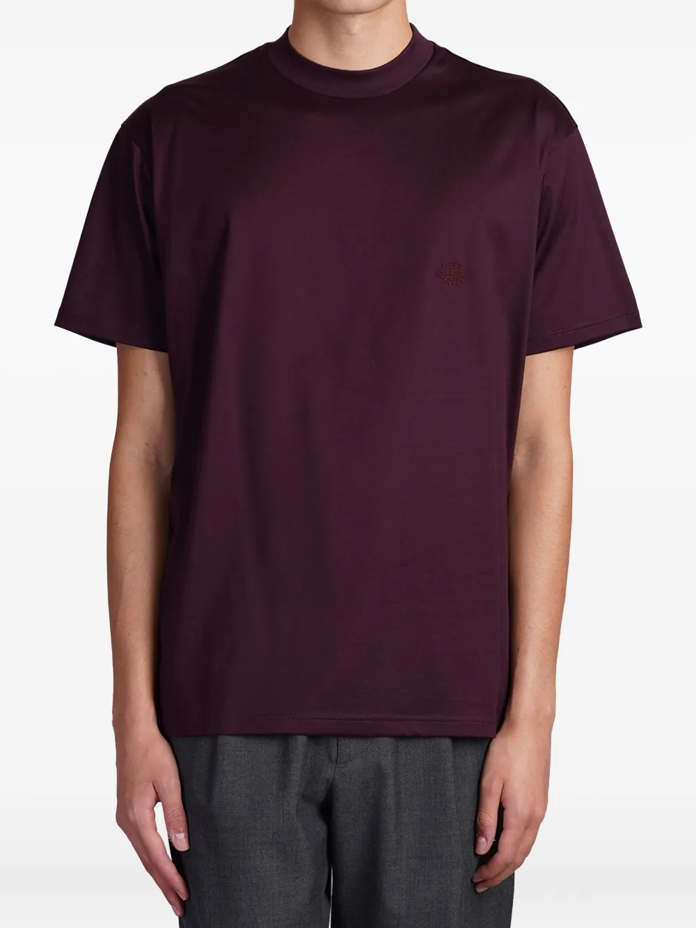 Low Brand embroidered-rose T-shirt Paars