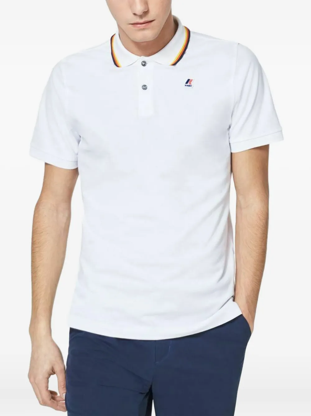 K-Way Jud tipped-collar polo shirt - Wit