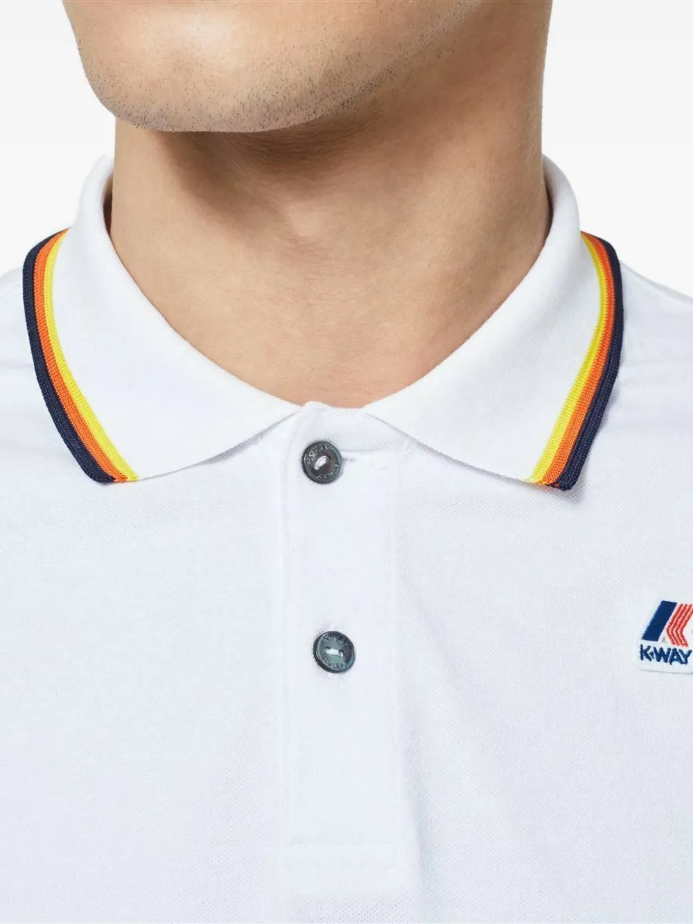 K-Way Jud poloshirt met gestreepte kraag Wit