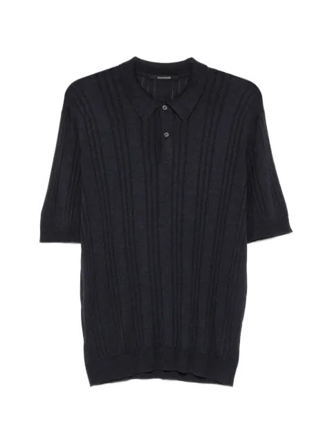 Tagliatore Peyton ribbed-knit polo shirt