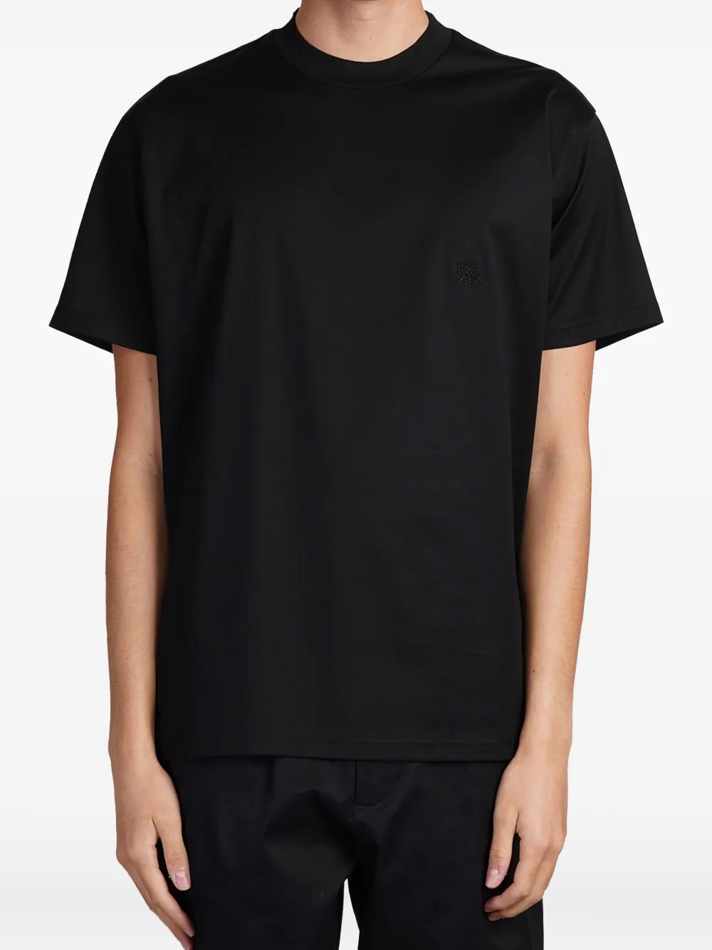 Low Brand T-shirt met geborduurd patroon Zwart