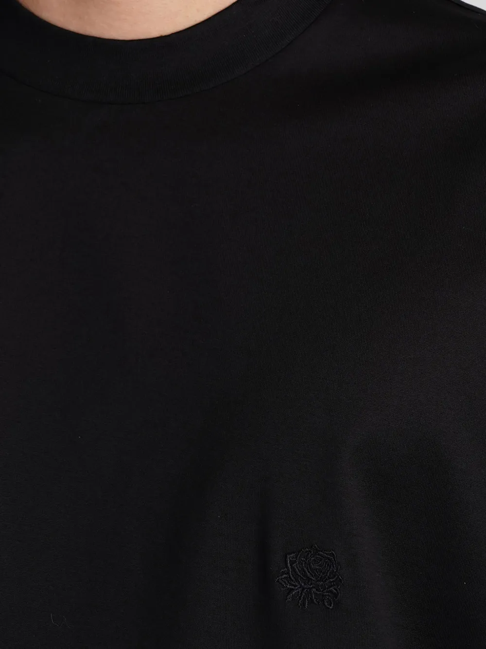 Low Brand T-shirt met geborduurd patroon Zwart
