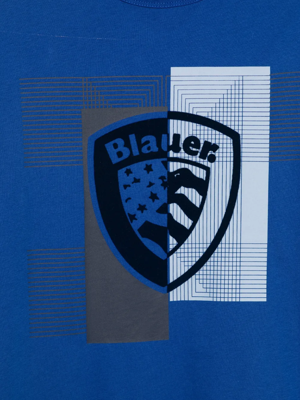 Blauer T-shirt met print Blauw