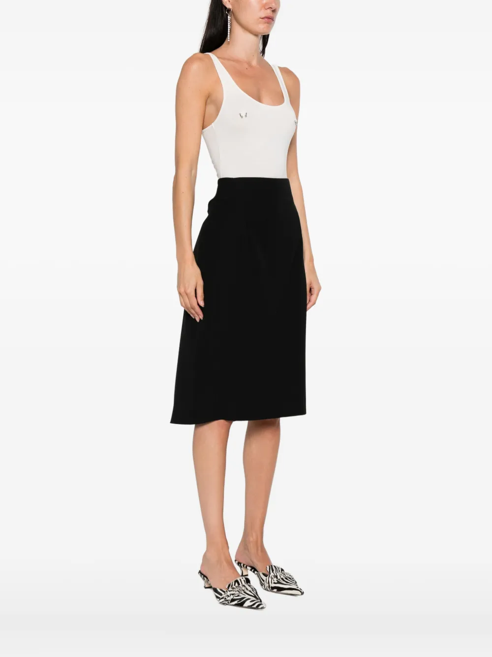 Mugler Body met diepe ronde hals Wit