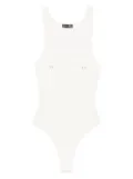 Mugler scoop-neck embellished bodysuit - White