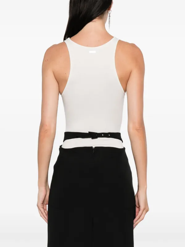 【関税込み】Mugler ホワイト スクープネック ボディスーツ Mugler スクープネック ボディスーツ | ホワイト | FARFETCH JP