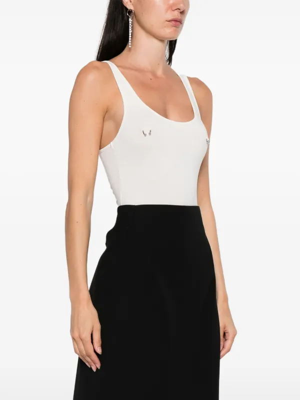 【関税込み】Mugler ホワイト ジッパー ボディスーツ Mugler ロングスリーブ ボディスーツ | ホワイト | FARFETCH JP