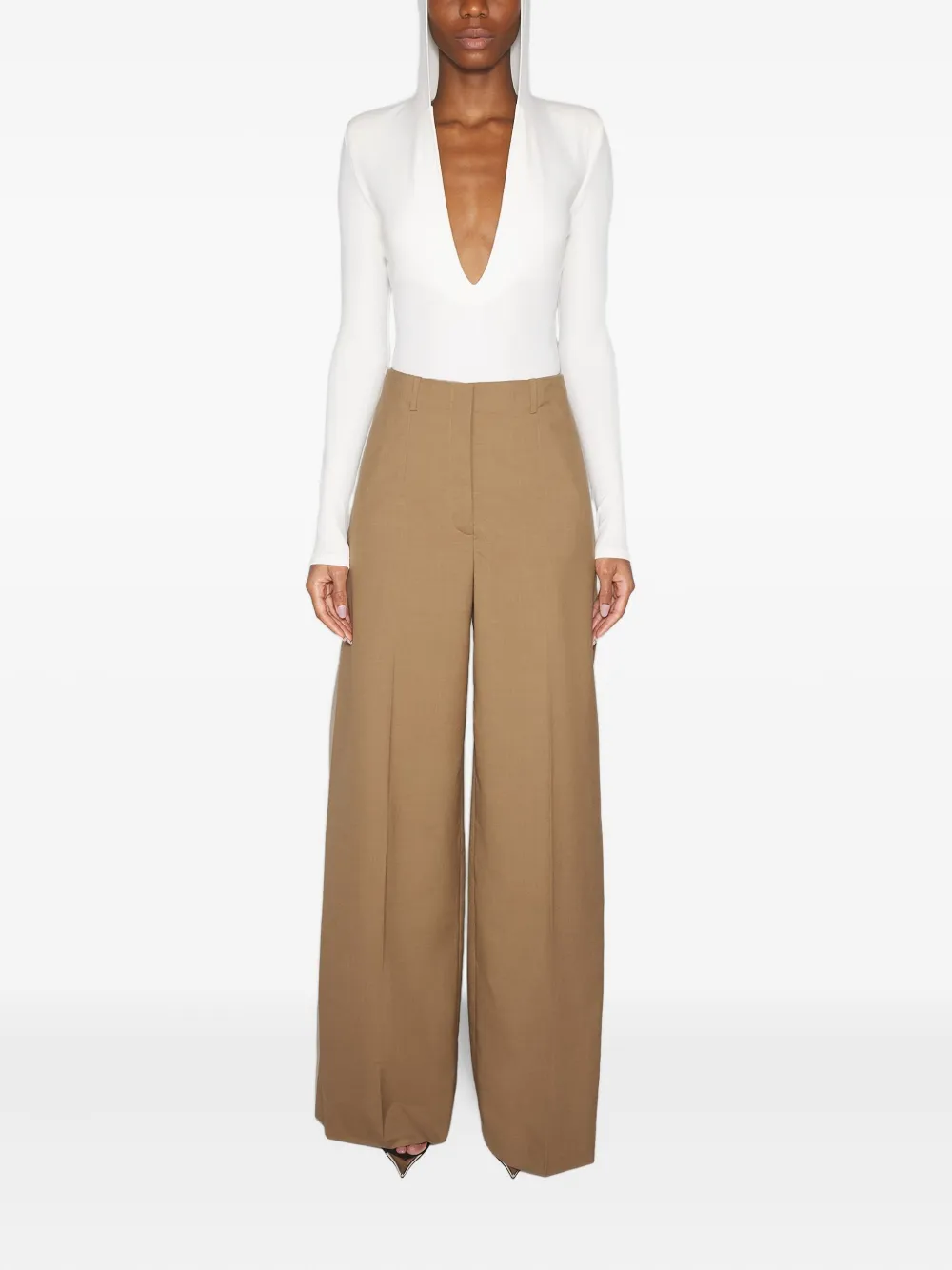 Mugler hooded plunge-neck bodysuit | T-Shirts & Jersey Shirts | Image 2