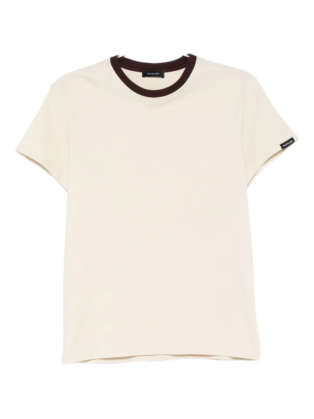 Mugler Ribbed-trim T-shirt In Neutral