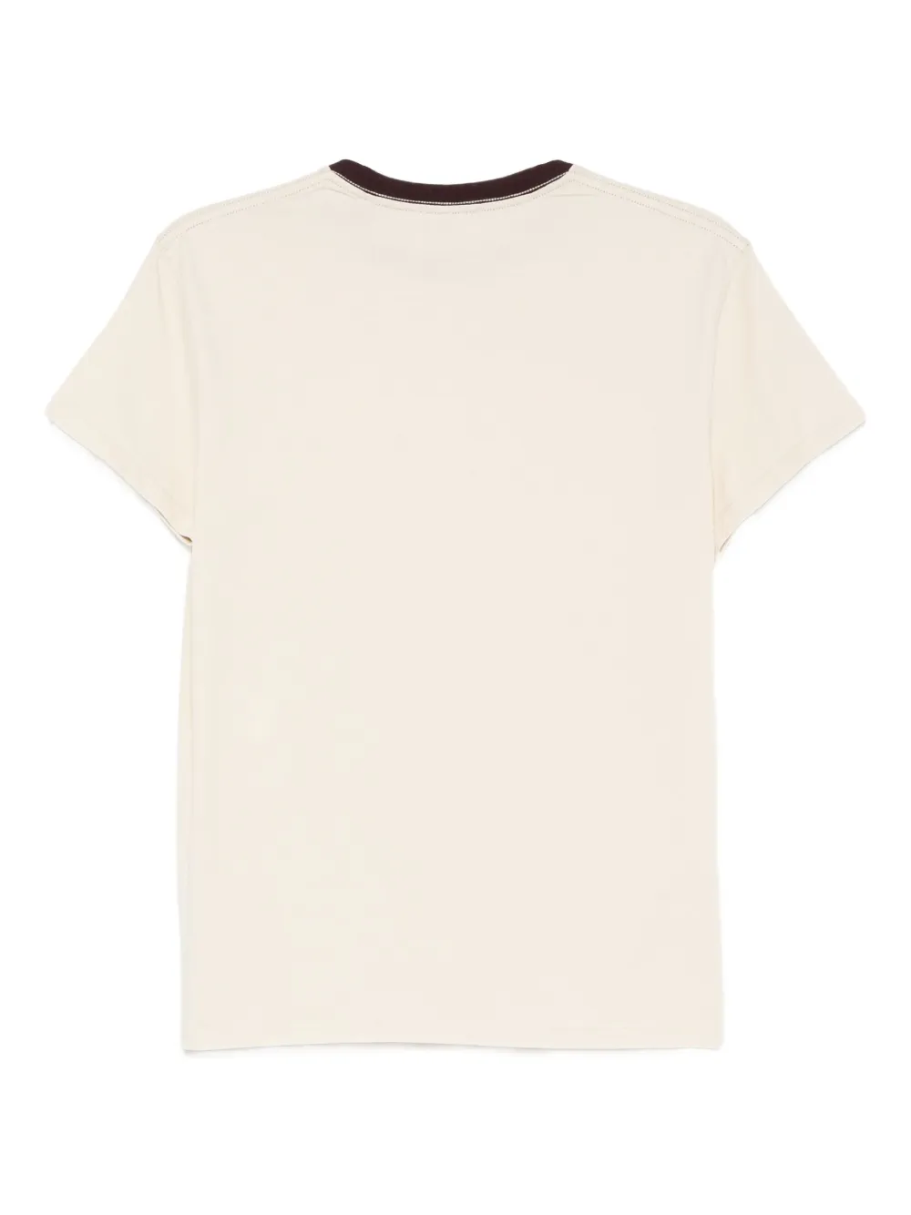 Mugler ribbed-trim T-shirt - Beige