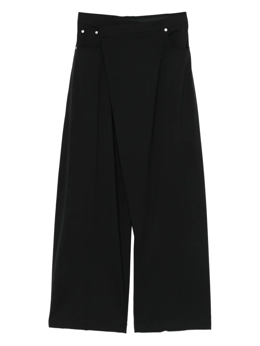 Mugler wrap wide-leg trousers - ブラック Mugler wrap wide-leg trousers - ブラック