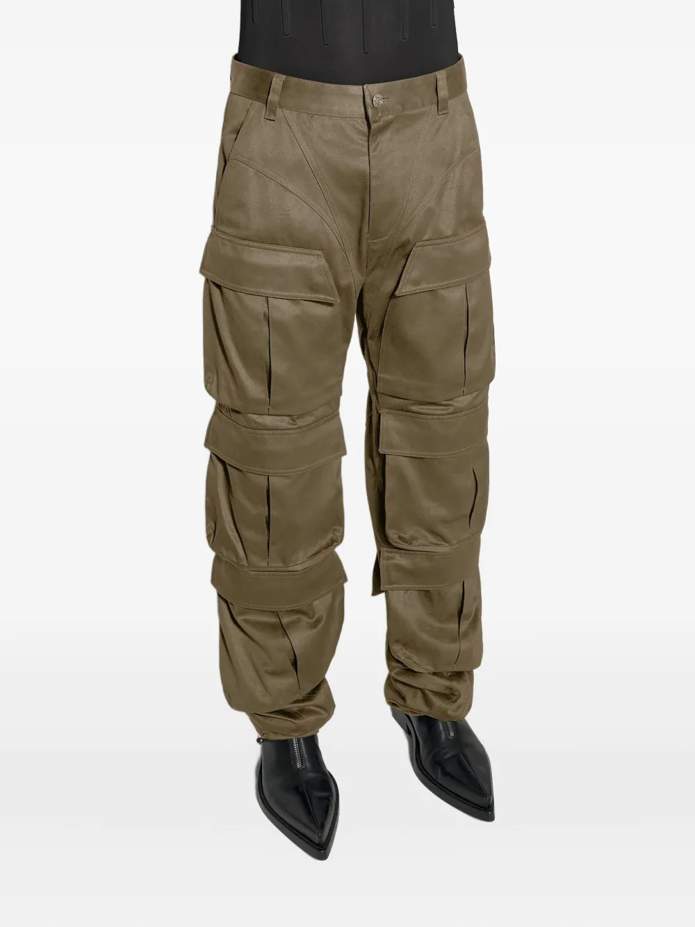 Mugler Broek met gelaagde zakken Groen