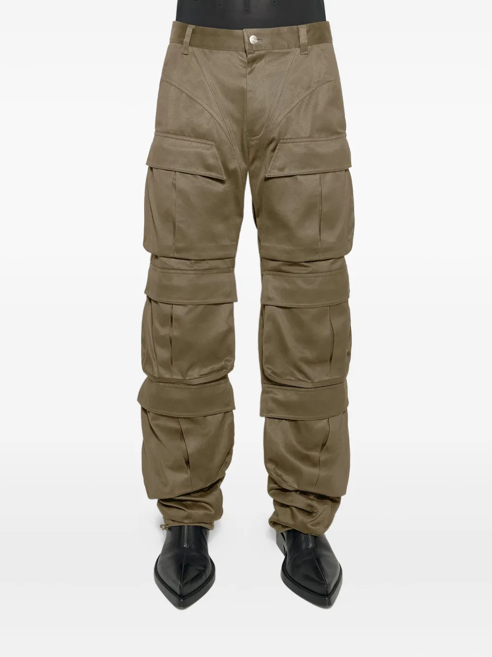 Mugler Broek met gelaagde zakken Groen