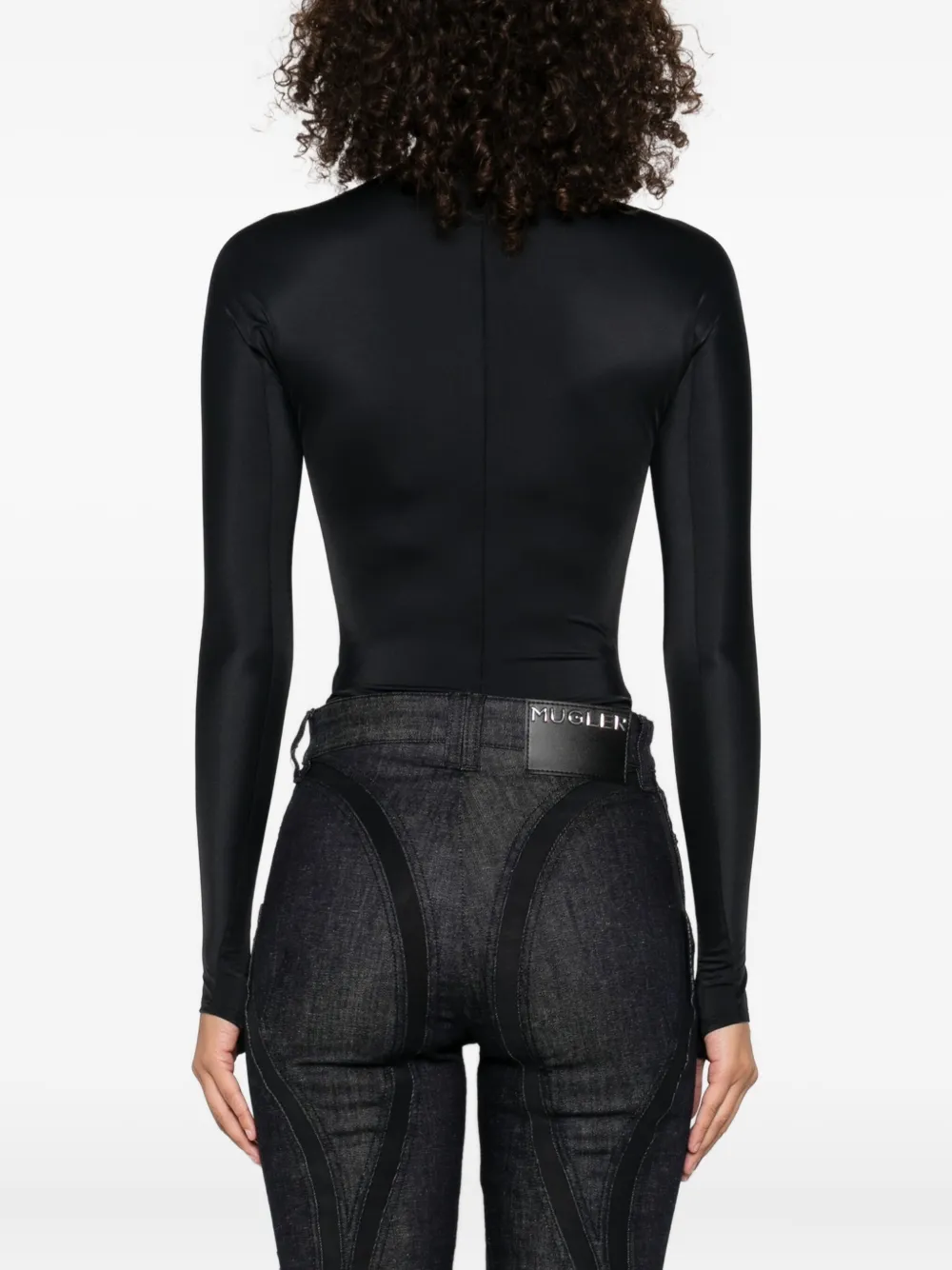 Mugler concealed long-sleeve bodysuit Zwart