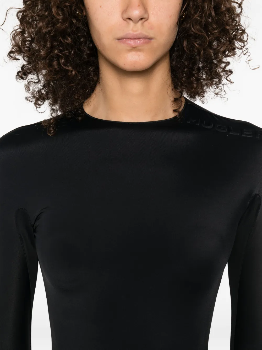 Mugler concealed long-sleeve bodysuit Zwart