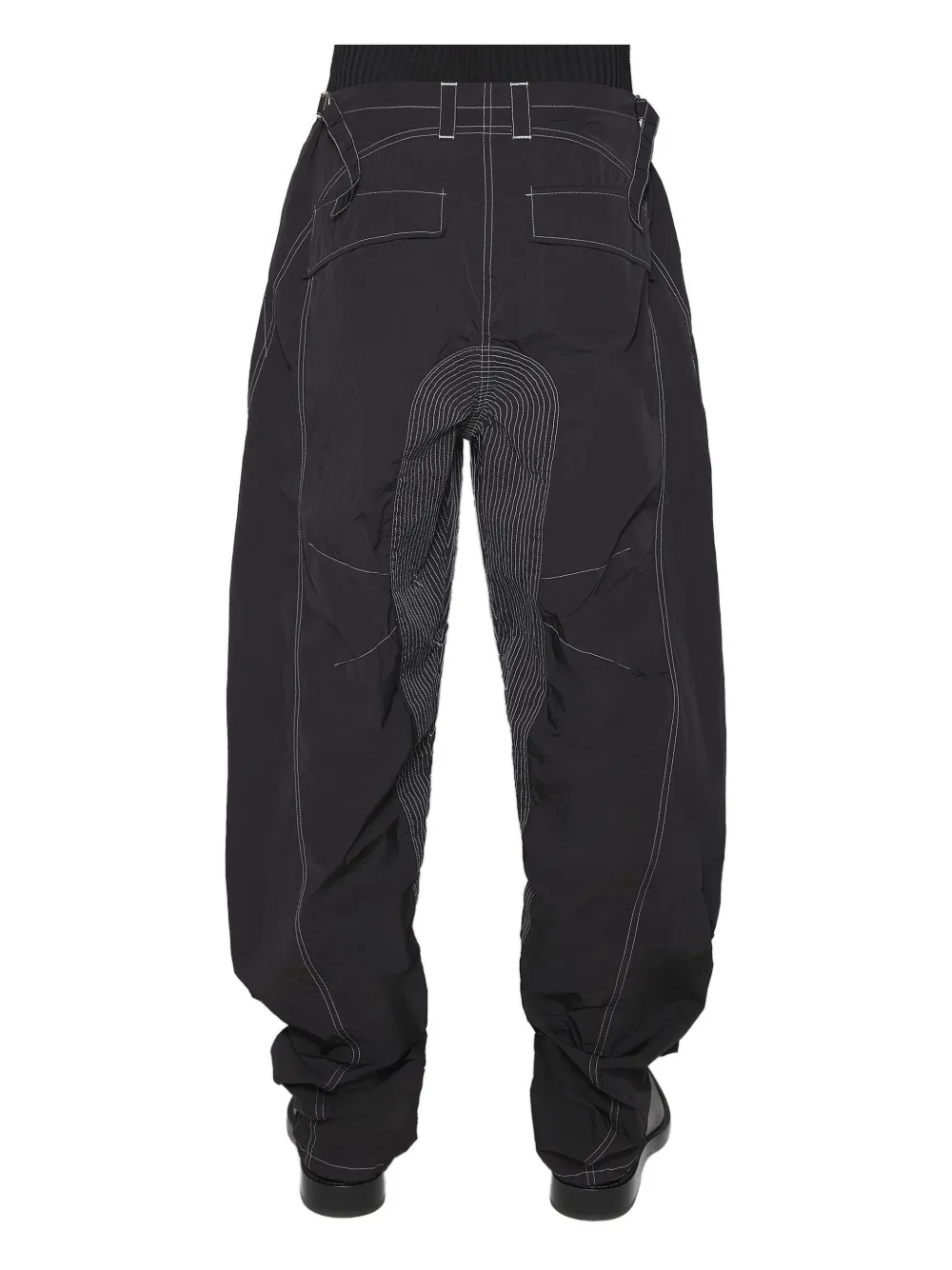 Mugler Broek met vlakken en rits Zwart