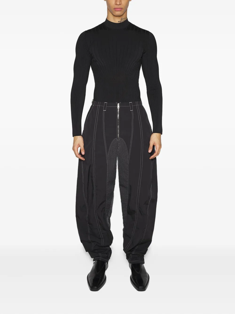 Mugler panelled zip trousers | Wide Leg Pants | Image 2